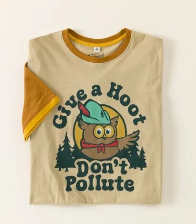 Give A Hoot Don't Pollute Ringer Tee