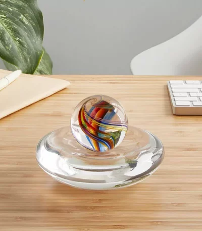 Glass Rainbow Marble Spinner