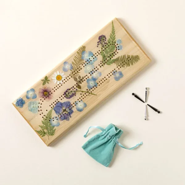 Handmade Floral Cribbage Board