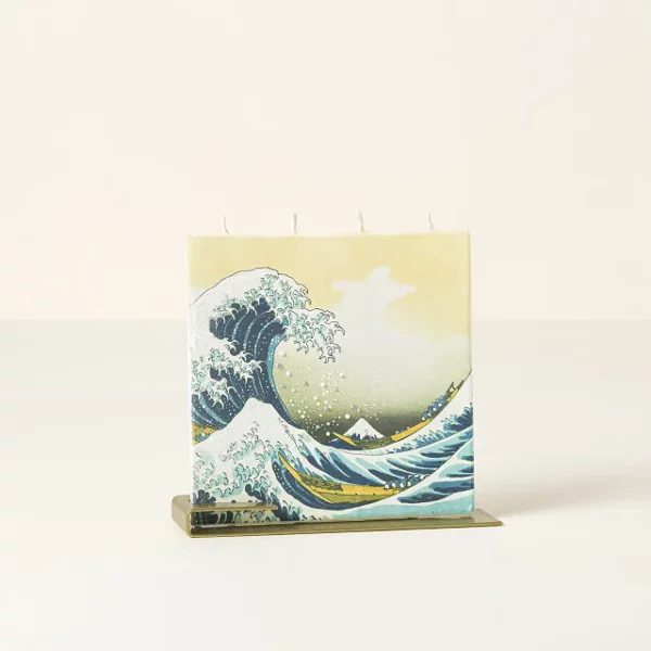 Hokusai The Great Wave Off Kanagawa Flat Candle