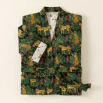 Jungle Print Cotton Quilted Robe