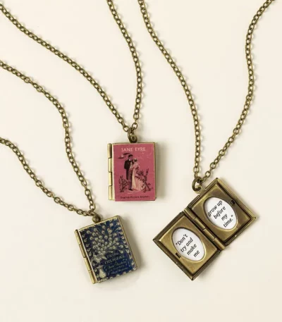 Literary Women Book Locket Necklace