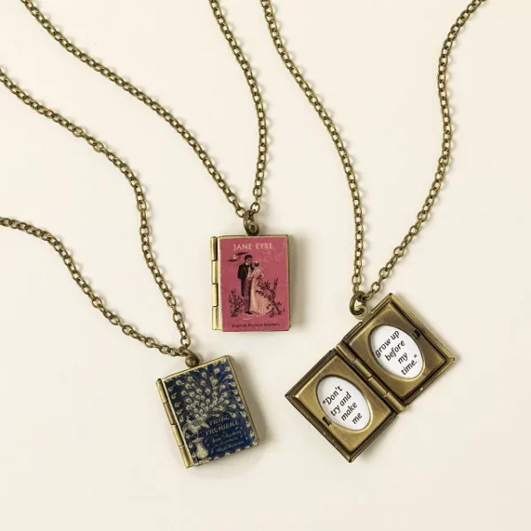 Literary Women Book Locket Necklace