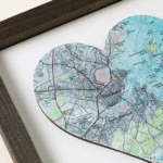 Love Lives Here Wood Map Art 2