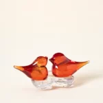 Lovebirds Glass Desktop Sculpture