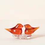 Lovebirds Glass Desktop Sculpture 2