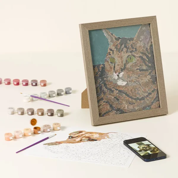 Paint Your Pet By Number Framed Portrait Kit