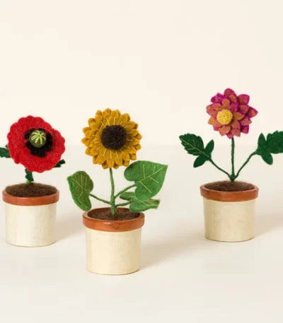 Potted Felt Flowers