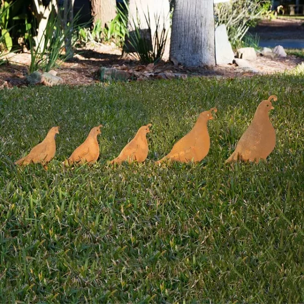 Quail Set Garden Sculpture