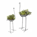 Recycled Metal Ostrich Planter 1