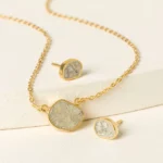 Sliced Raw Diamond Pebble Necklace 3