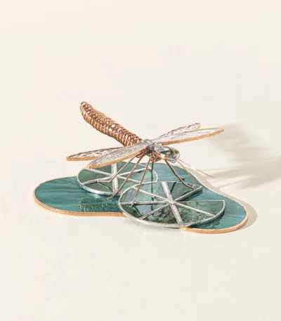 Stained Glass Dragonfly Sculpture