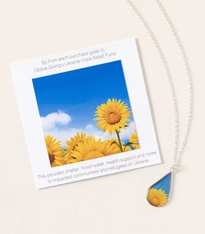 Sunflowers For Ukraine Necklace