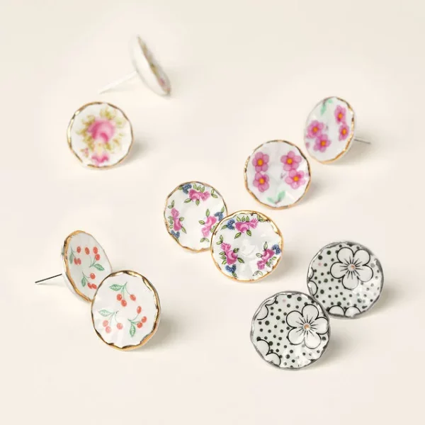 Tea Saucer Stud Earrings