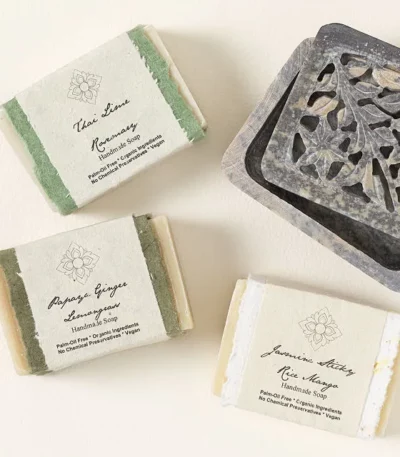 Thai Artisan Soaps & Soap Dish Set