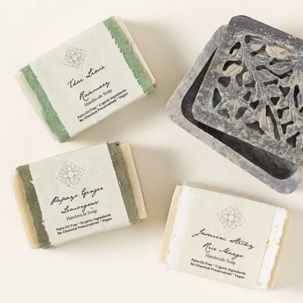 Thai Artisan Soaps & Soap Dish Set