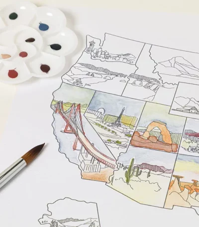 Track Your Travels Diy Watercolor Map