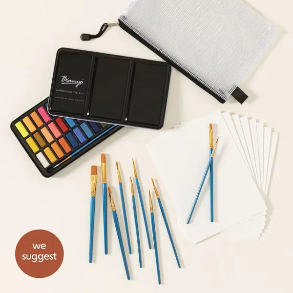 Watercolor Paint Kit, Set Of 36 Colors