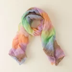 Watercolor Rainbow Crinkle Scarf