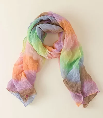 Watercolor Rainbow Crinkle Scarf