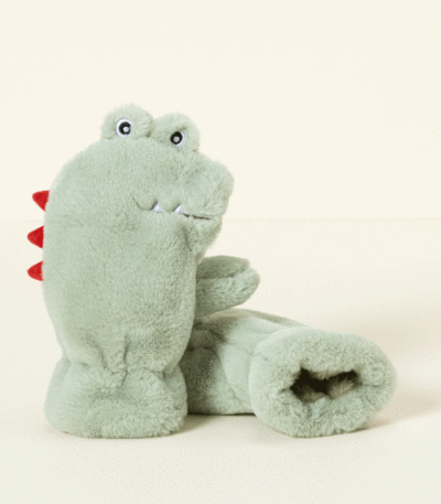 Waving Dino Fluffy Mittens