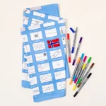 World Flags Coloring Tablecloth 1